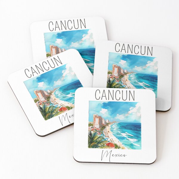 Aperçu de l'œuvre Conception aquarelle de Cancun - Mexique créée et vendue par Sketch-Shack.