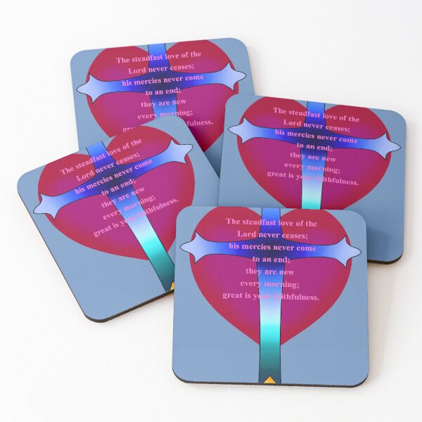 Item preview, Blue cross Gold Heart Bible Verse designed and sold by AlmosFrostedArt.