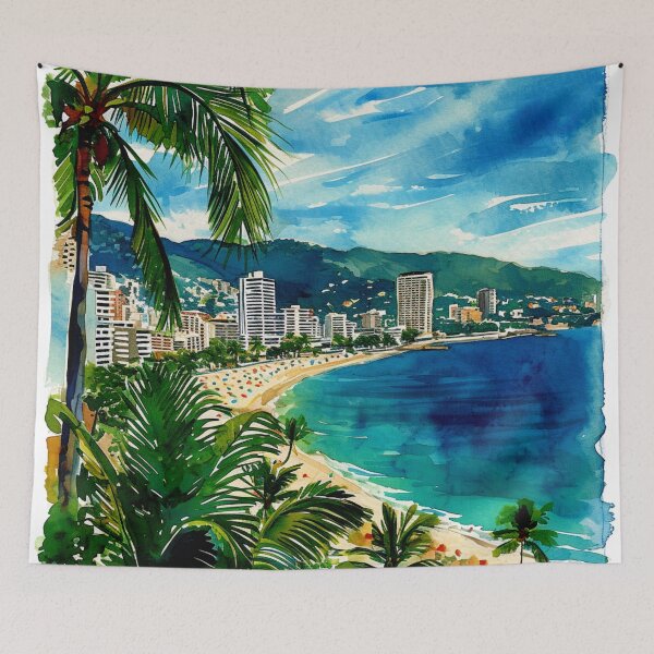 Item preview, Watercolor Design of Acapulco - Mexico  designed and sold by Sketch-Shack.