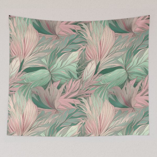 Item preview, Pastel Botanical Elegance in Pink and Green designed and sold by PICbyFemke.