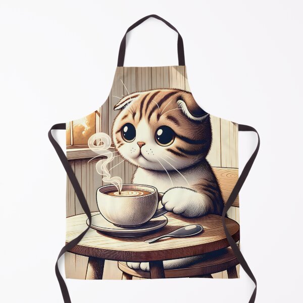 Item preview, Scottish Fold Cat Enjoys Hot Coffee Alone Sitting designed and sold by HevsanDesign.