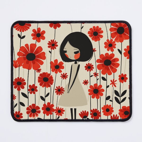 Item preview, Garden Girl Red Flowers designed and sold by sheprint.
