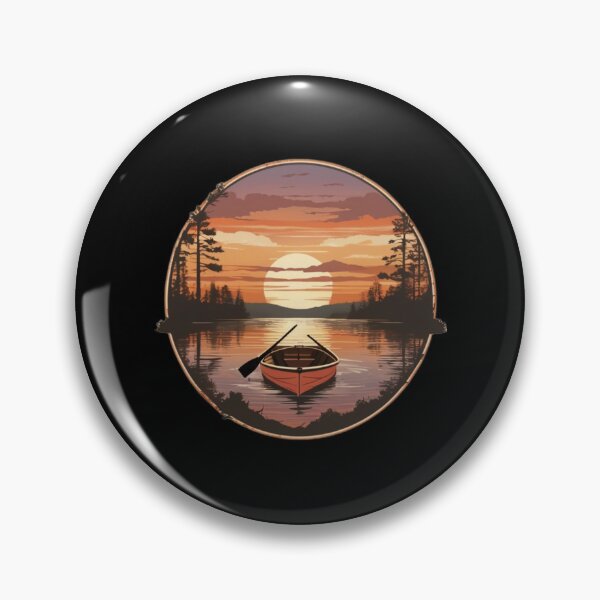 Item preview,  Broken Bow Fishing Boat And Paddles Vintage Sunset  designed and sold by Smix Pixels.