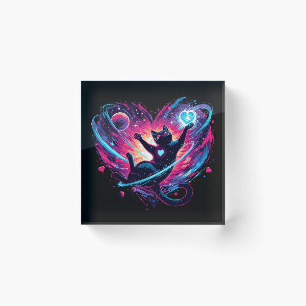 Item preview, Valentine's Day Cosmic Cat of love in Stars designed and sold by TomFrontierArt.