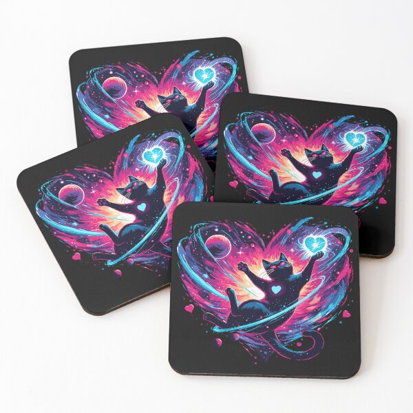 Item preview, Valentine's Day Cosmic Cat of love in Stars designed and sold by TomFrontierArt.