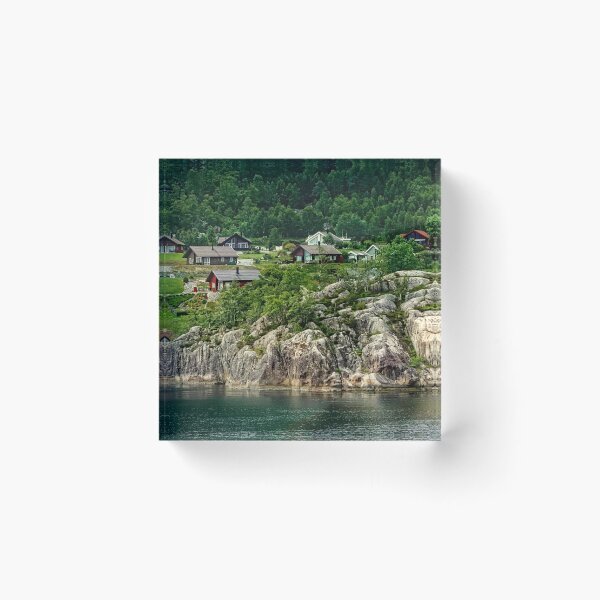 Item preview, Norwegian cottages along  RomsdalsFjord  designed and sold by RosRidleyPhoto.