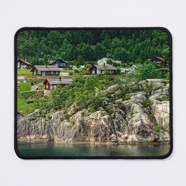 Item preview, Norwegian cottages along  RomsdalsFjord  designed and sold by RosRidleyPhoto.