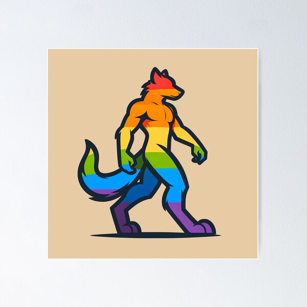 Item preview, LGBTQ Furry Pride Anthropomorphic Logo designed and sold by BlueBullBazaar.
