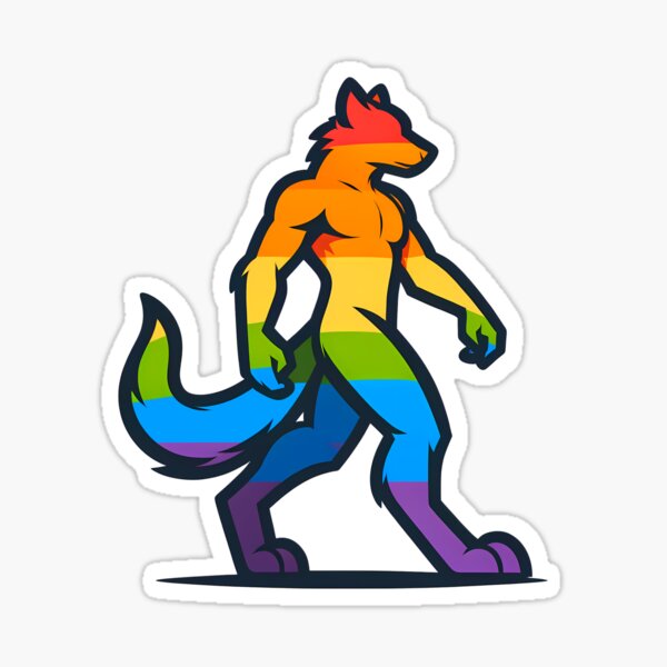 Item preview, LGBTQ Furry Pride Anthropomorphic Logo designed and sold by BlueBullBazaar.