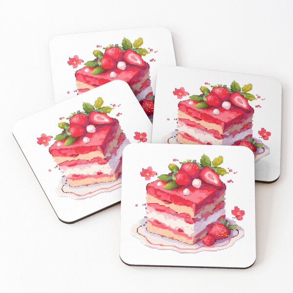 Item preview, Gorgeous strawberry cake- Pixel art designed and sold by octoboobs.