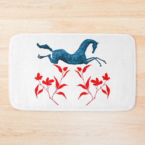 Item preview, The Blue Horse and Red Vector Flowers designed and sold by atelierhol.