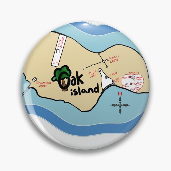 Item preview, Oak island Map with Finds designed and sold by NoticePrint.