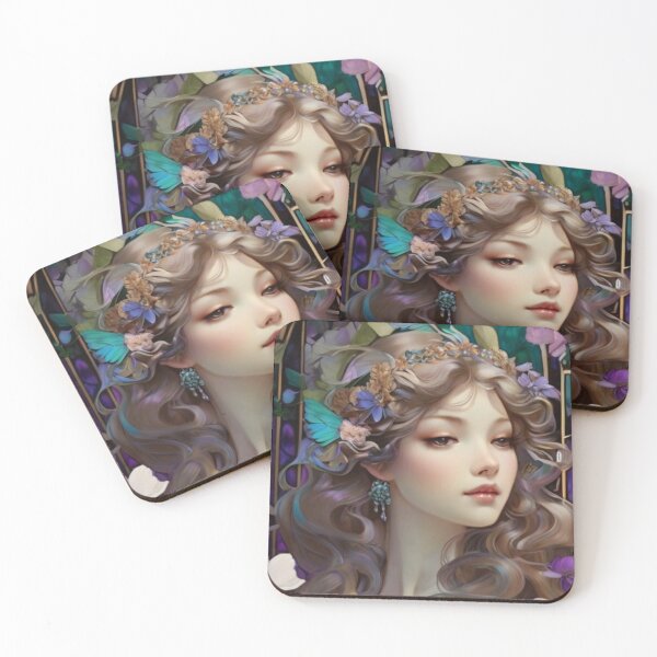 Item preview, Lady with purple flowers designed and sold by MoerikaStyle.