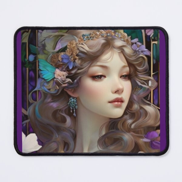 Item preview, Lady with purple flowers designed and sold by MoerikaStyle.