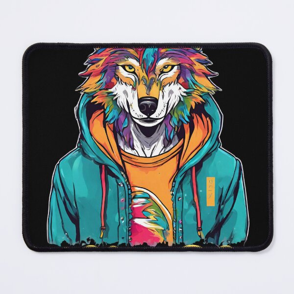 Item preview, Colorful boy wolf, werewolf, gift for wolf lovers, designed and sold by GroonSpace.