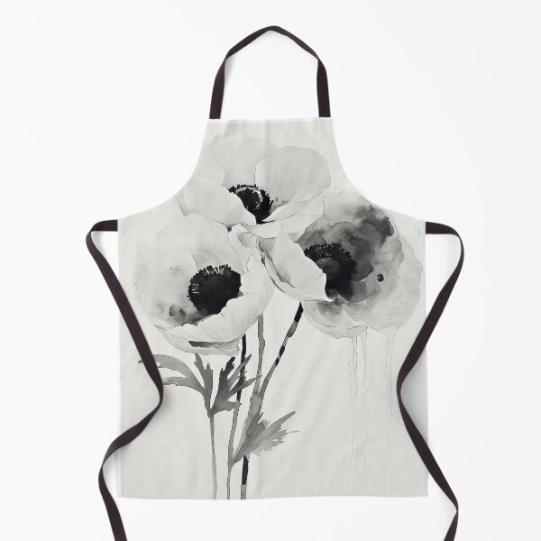 Item preview, Black and White Ranunculus Watercolor Floral designed and sold by Peek-Designs.