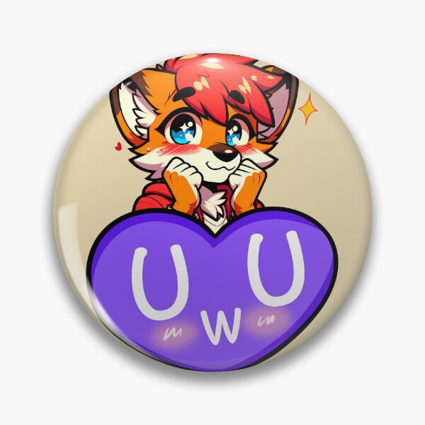 Item preview, Blushing UwU Furry Anthro Fox Heart designed and sold by BlueBullBazaar.