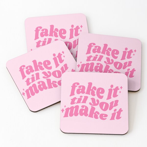 Item preview, Fake it til you make it - pink quote designed and sold by Cre8iveCat.