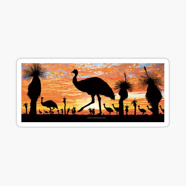 Australian Sunsets - Emu Sticker