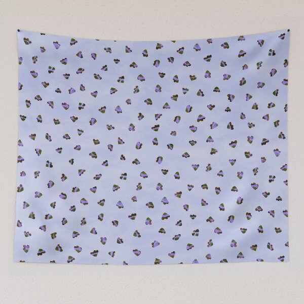 Aperçu de l'œuvre Ditsy Floral Petal Garden, feuilles d'aquarelle en doux pastel lilas avec des éclaboussures de violet créée et vendue par Limolida.