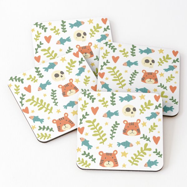 Item preview, Cute pattern with tigers and fishes and… designed and sold by Dailykindness.