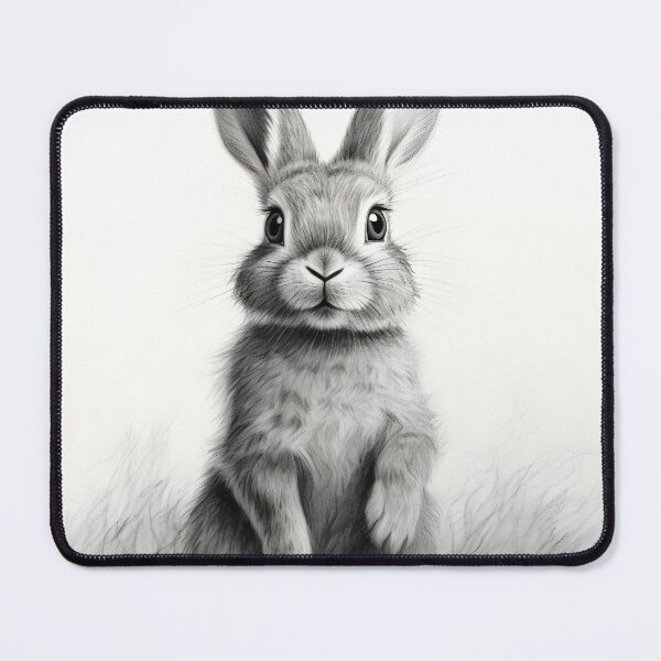 Item preview, Black and white Rabbit pencil drawing designed and sold by Pencil-Art.