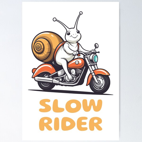 Item preview, Slow Rider. Snail riding a motorcycle. designed and sold by twisted-dot.