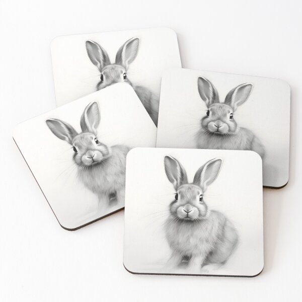 Item preview, Black and white Rabbit pencil drawing designed and sold by Pencil-Art.