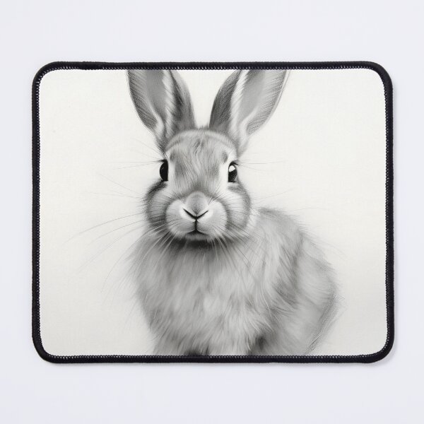 Item preview, Black and white Rabbit pencil drawing designed and sold by Pencil-Art.