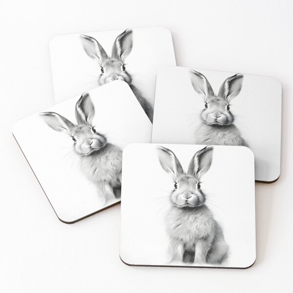 Item preview, Black and white Rabbit pencil drawing designed and sold by Pencil-Art.