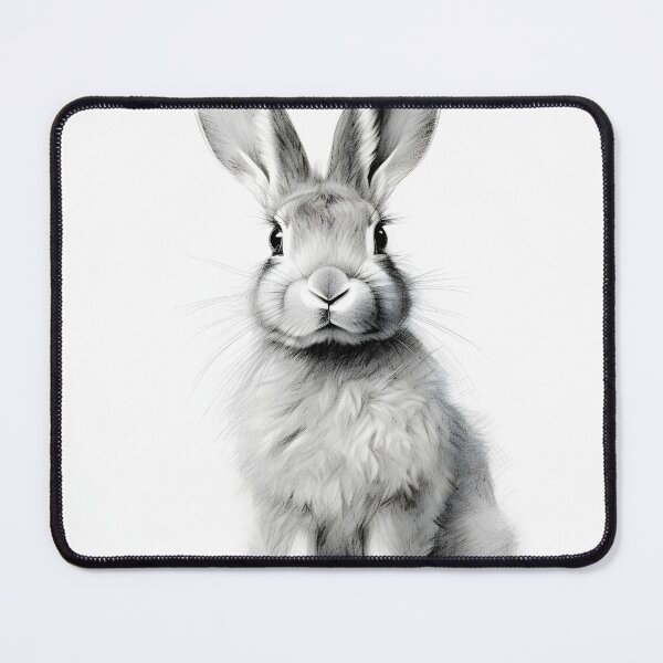 Item preview, Black and white Rabbit pencil drawing designed and sold by Pencil-Art.