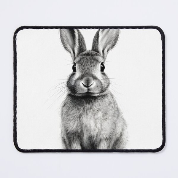 Item preview, Black and white Rabbit pencil drawing designed and sold by Pencil-Art.