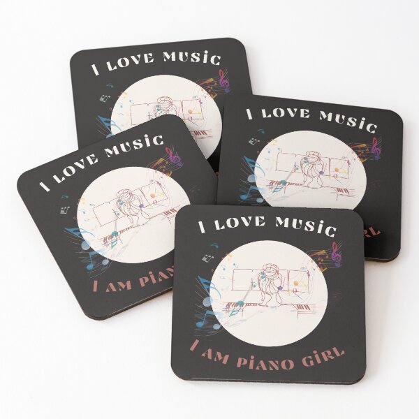 Item preview, I love music, I am piano girl designed and sold by I'm Magdalena .