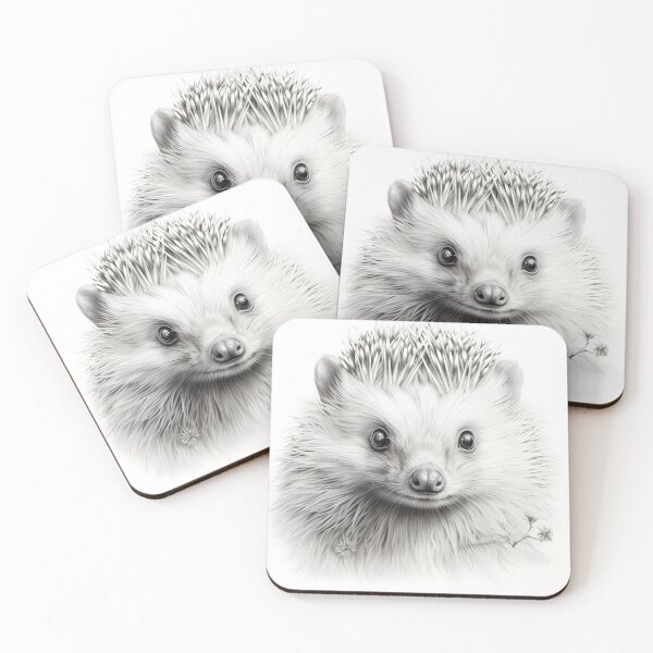 Artikelvorschau, Schwarz-weiße Igel-Bleistiftzeichnung entworfen und verkauft von Pencil-Art.