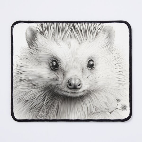 Artikelvorschau, Schwarz-weiße Igel-Bleistiftzeichnung entworfen und verkauft von Pencil-Art.