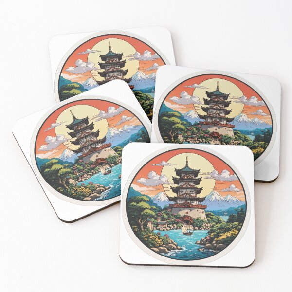 Item preview, Japanese bathhouse at dawn designed and sold by ArchieArtAttack.