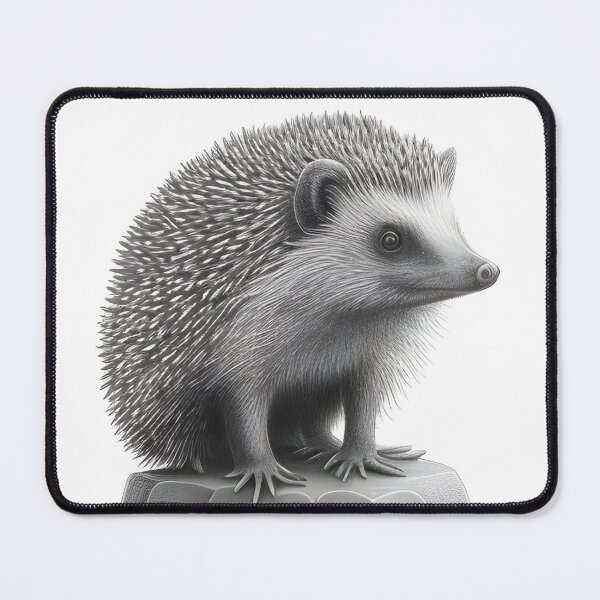 Artikelvorschau, Schwarz-weiße Igel-Bleistiftzeichnung entworfen und verkauft von Pencil-Art.