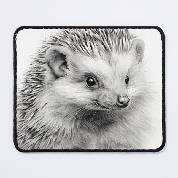 Artikelvorschau, Schwarz-weiße Igel-Bleistiftzeichnung entworfen und verkauft von Pencil-Art.