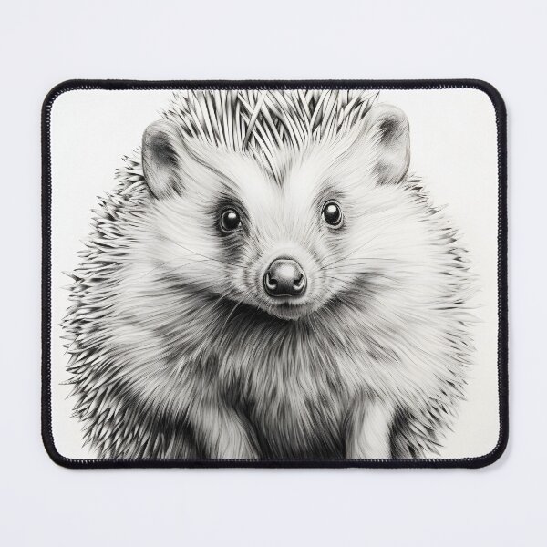 Artikelvorschau, Schwarz-weiße Igel-Bleistiftzeichnung entworfen und verkauft von Pencil-Art.