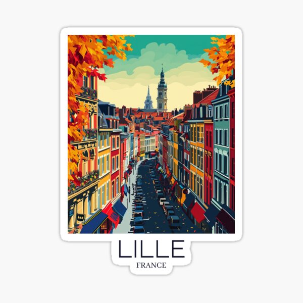 Vista previa del artículo con la obra «A Pop Art Travel Print of Lille - France », diseñado y vendido por StudioRedKoala.