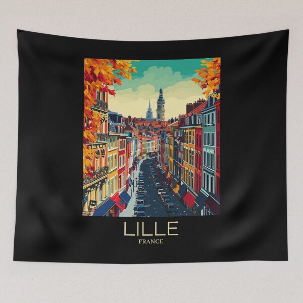 Item preview, A Pop Art Travel Print of Lille - France  designed and sold by StudioRedKoala.