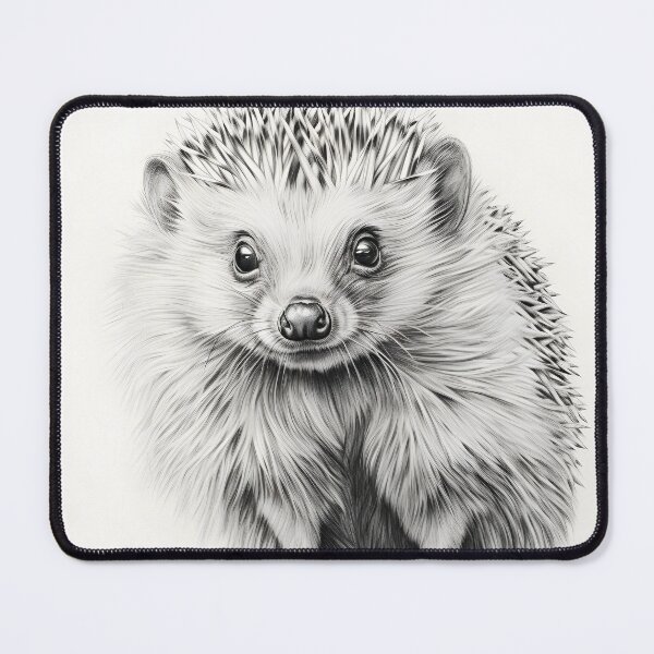 Artikelvorschau, Schwarz-weiße Igel-Bleistiftzeichnung entworfen und verkauft von Pencil-Art.