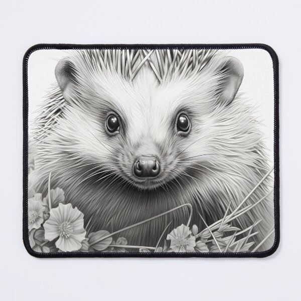 Artikelvorschau, Schwarz-weiße Igel-Bleistiftzeichnung entworfen und verkauft von Pencil-Art.