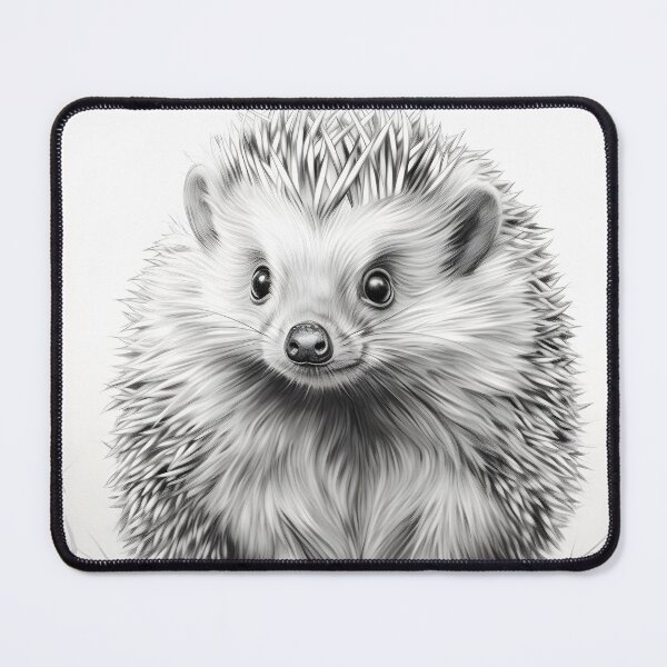 Artikelvorschau, Schwarz-weiße Igel-Bleistiftzeichnung entworfen und verkauft von Pencil-Art.