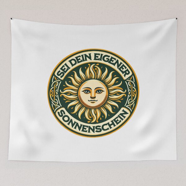 Item preview, Be Your Own Sunshine Vintage Sun German Language Inspirational Words  designed and sold by Bad Kitty Designz.