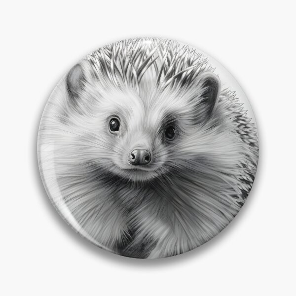 Artikelvorschau, Schwarz-weiße Igel-Bleistiftzeichnung entworfen und verkauft von Pencil-Art.