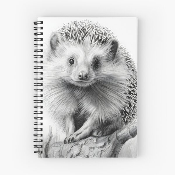 Artikelvorschau, Schwarz-weiße Igel-Bleistiftzeichnung entworfen und verkauft von Pencil-Art.