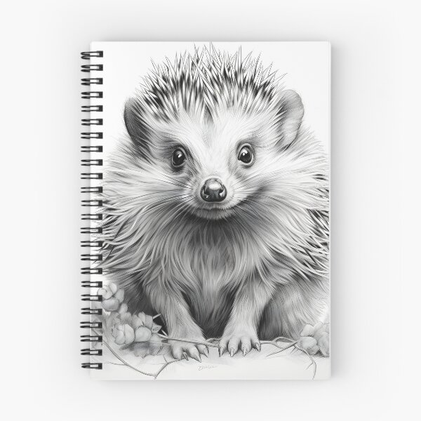 Artikelvorschau, Schwarz-weiße Igel-Bleistiftzeichnung entworfen und verkauft von Pencil-Art.