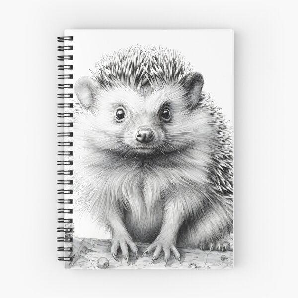 Artikelvorschau, Schwarz-weiße Igel-Bleistiftzeichnung entworfen und verkauft von Pencil-Art.