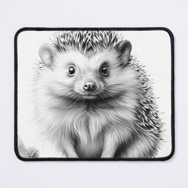 Artikelvorschau, Schwarz-weiße Igel-Bleistiftzeichnung entworfen und verkauft von Pencil-Art.